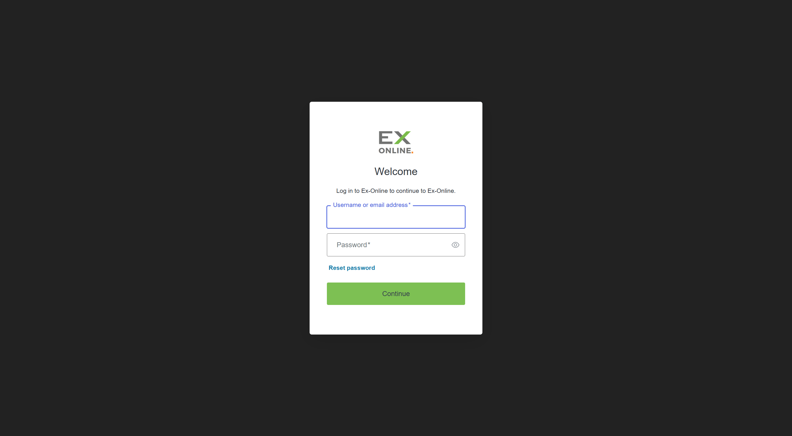 Sign-in screen