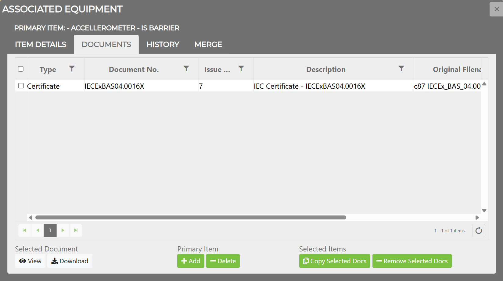 Documents tab