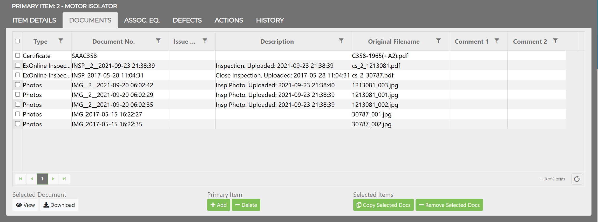 Documents tab